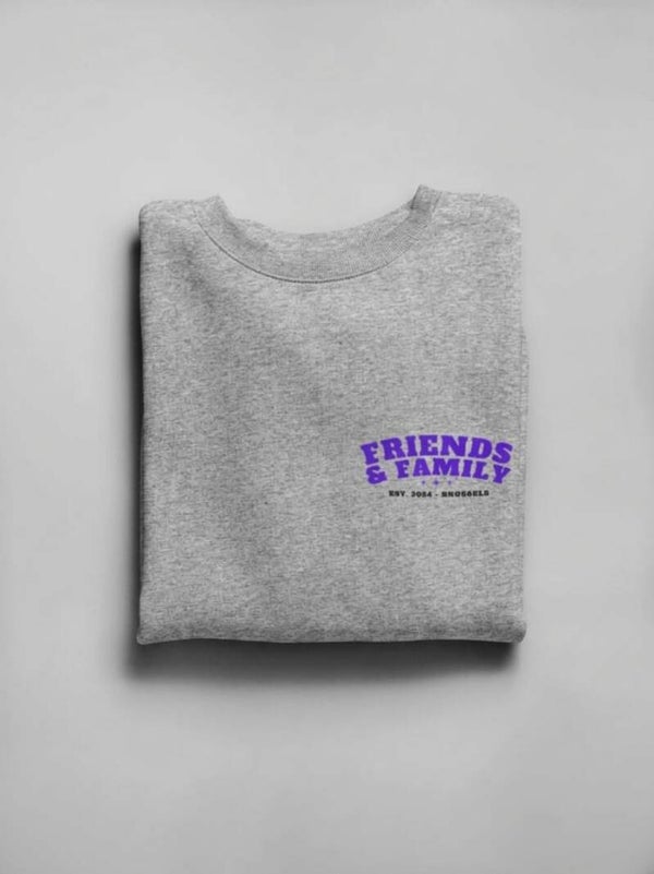 Sweatshirt  unisexe  gris chiné col rond modèle "For the Family"
