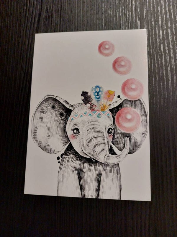 kaart olifant roze
