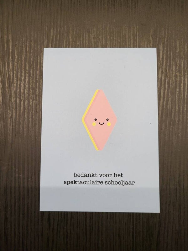kaart bedankt SPEKtaculaire schooljaar