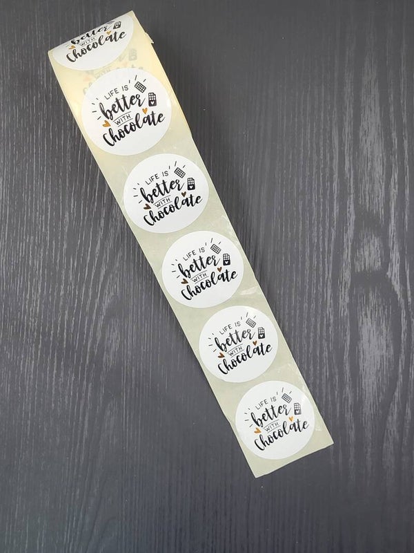 stickers - Life is better with Chocolate - wit