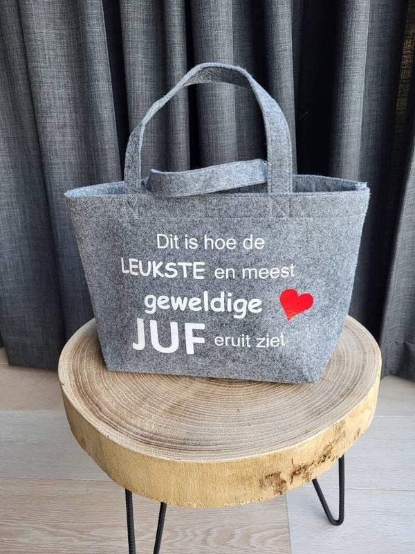 Shopper vilt klein met leuke tekst