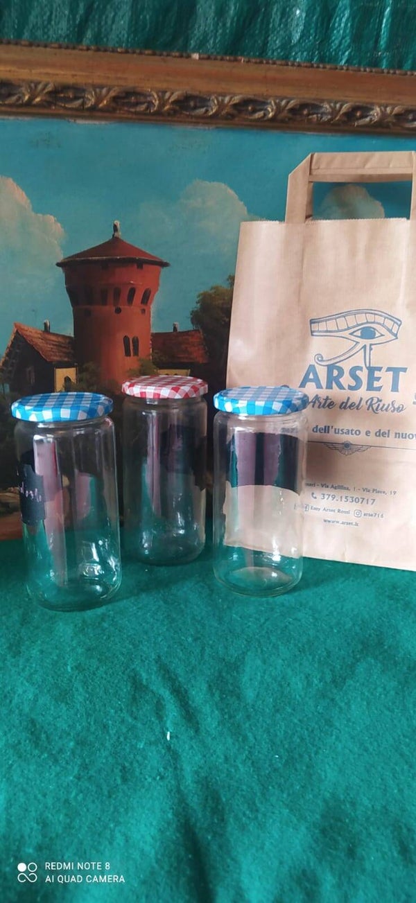 Tris barattoli vetro
