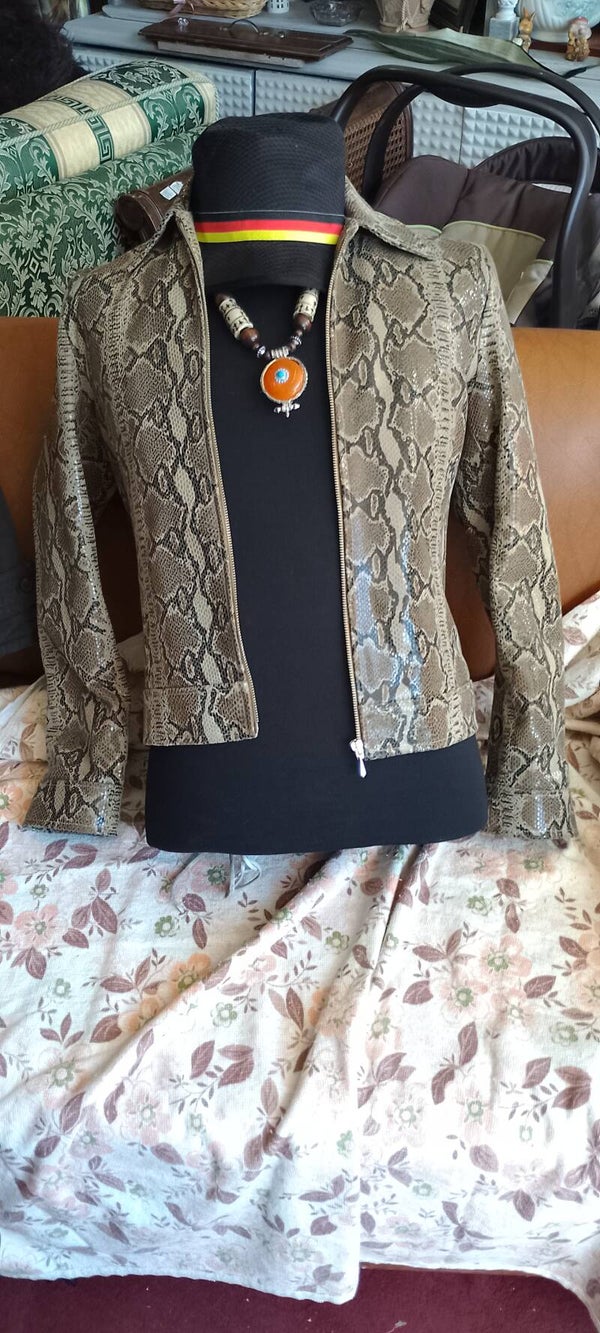 Giacca in pelle pitone
