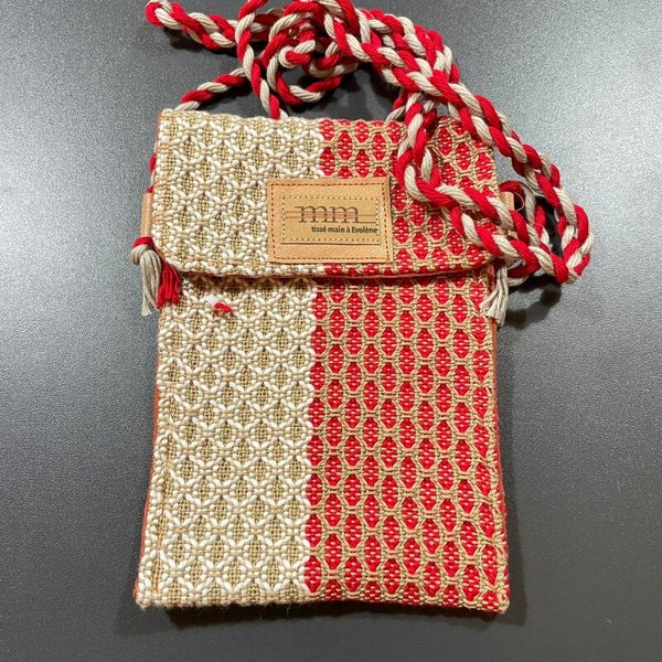 Pochette sac rouge-beige