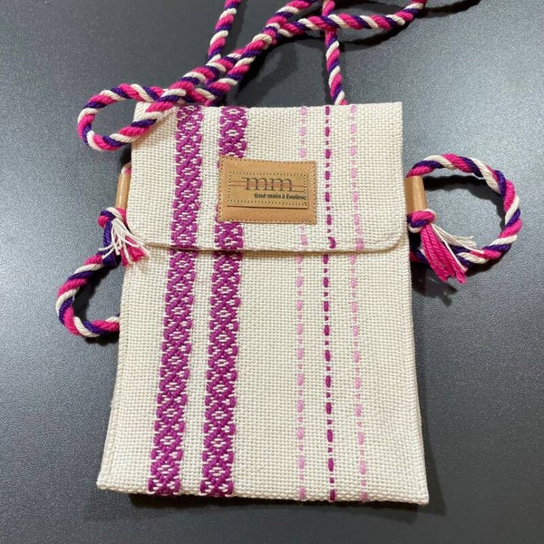 Pochette sac blanc-violet (pour téléphone portable,...)
