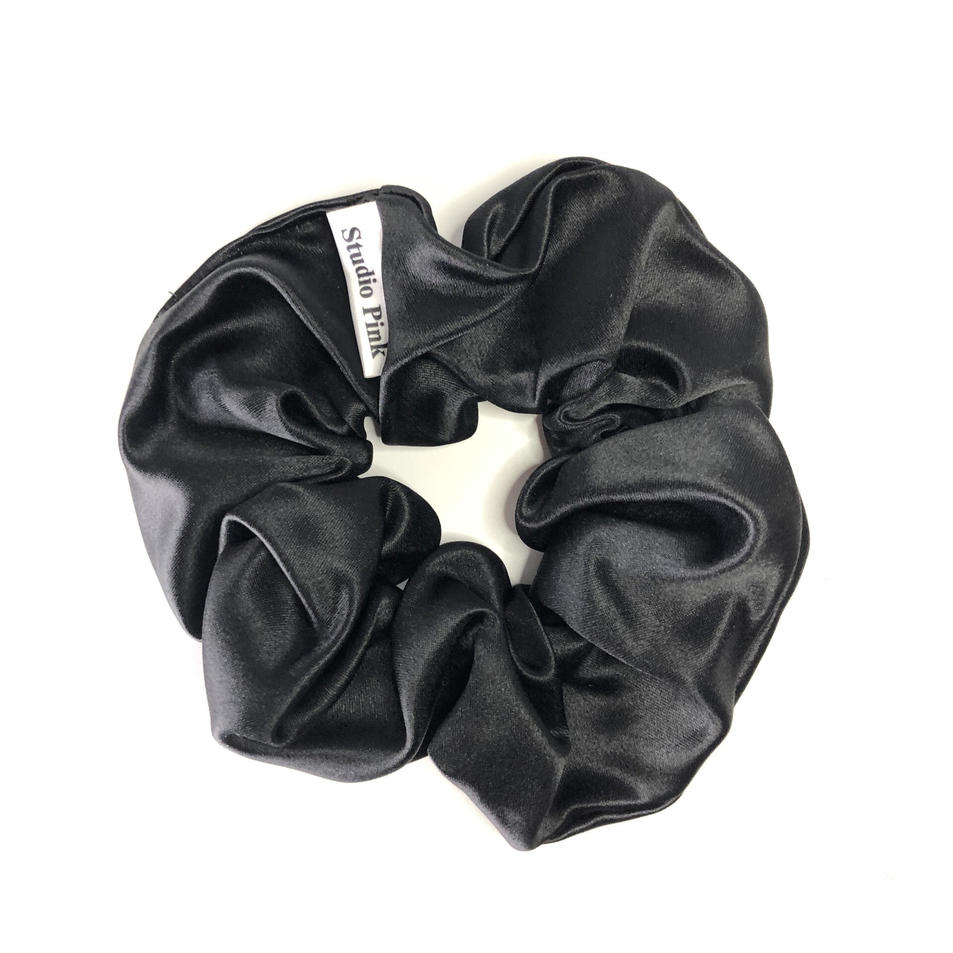 Scrunchie Large Zwart Satijn