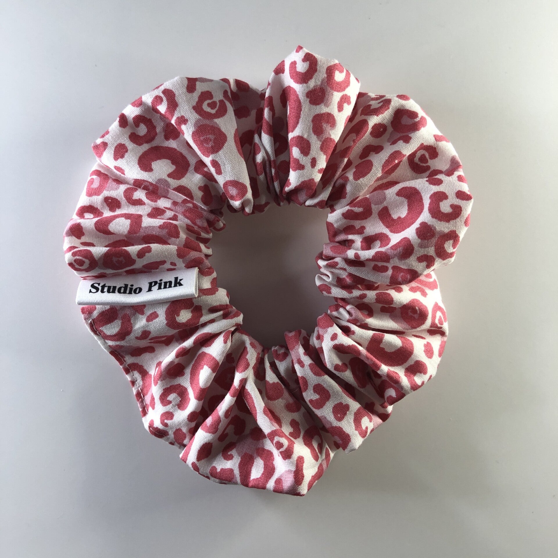 Scrunchie Large Leopard White/Pink
