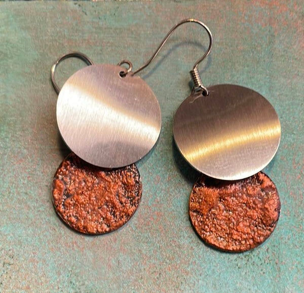 Oorbellen RVS Rond dubbel