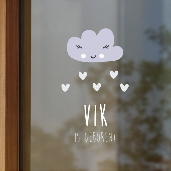Geboortesticker wolk blauw