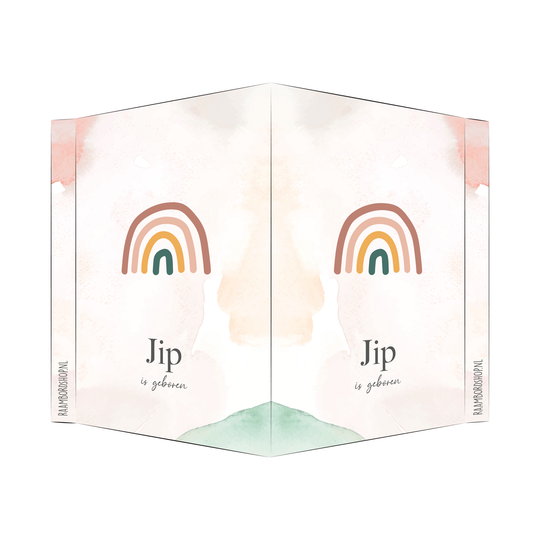 Geboortebord waterverf regenboog
