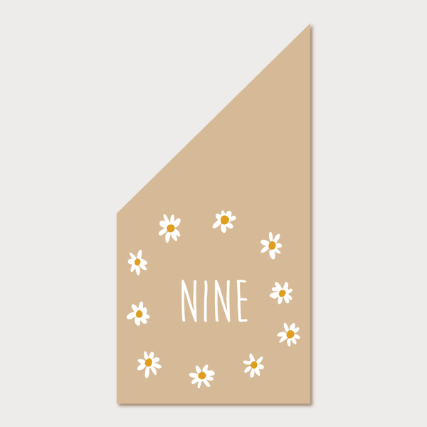 Kiosk geboortevlag daisy flowers beige