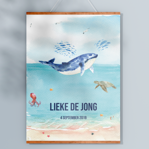 Geboorteposter walvis