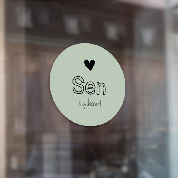 Geboortesticker pastel groen