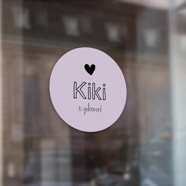 Geboortesticker pastel paars