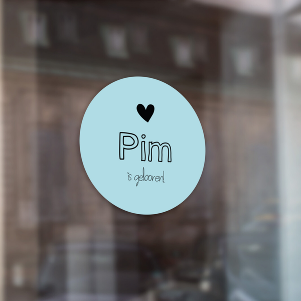 Geboortesticker pastel blauw