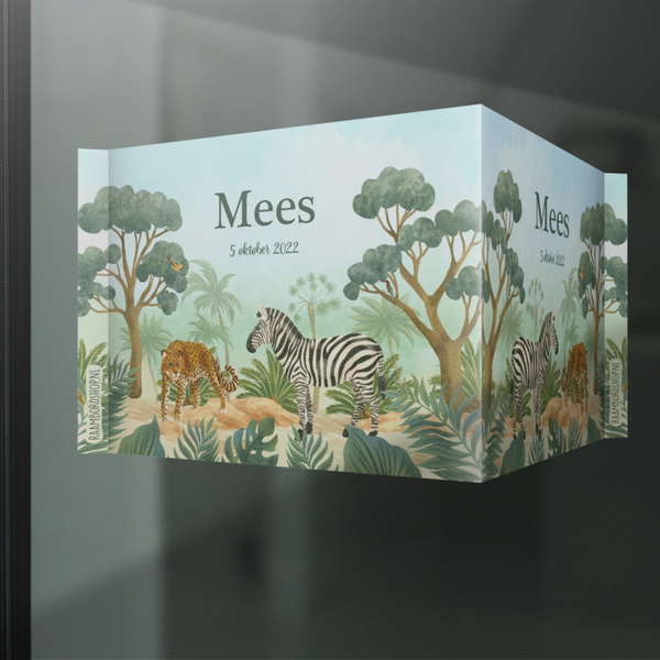 Geboortebord jungle watercolor