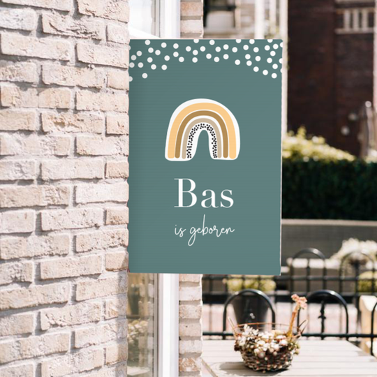 Geboortebord regenboog groen