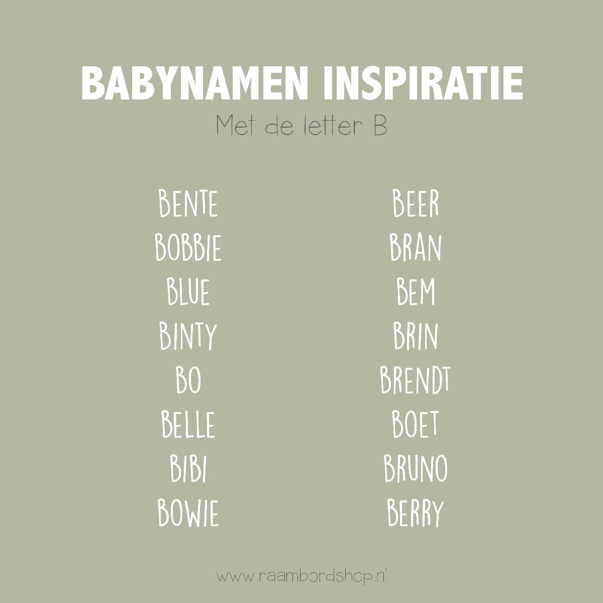 Babynamen inspiratie