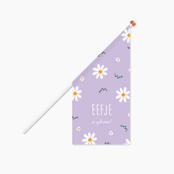 Geboortevlag met bloemen