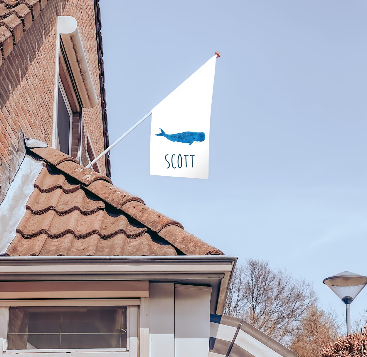 Kiosk geboortevlag walvis