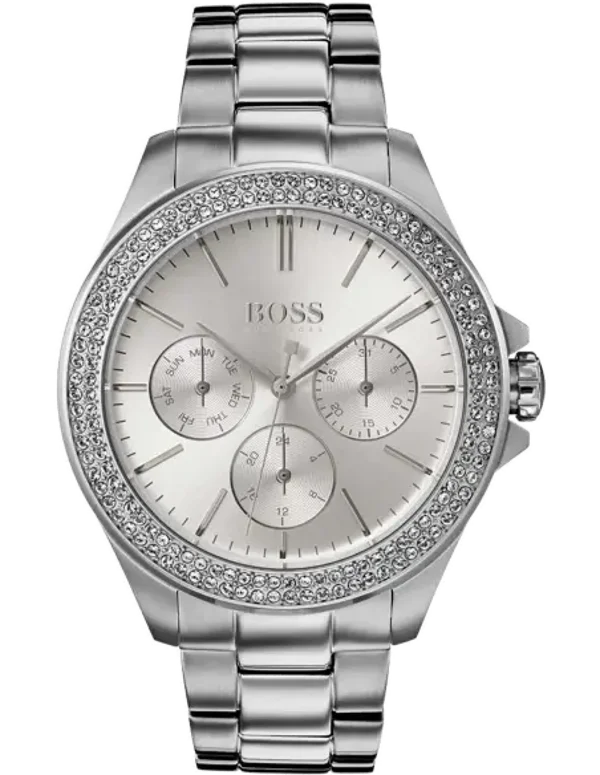 Montre Hugo Boss Femme Première 1502442 en acier cadran gris orné de cristaux