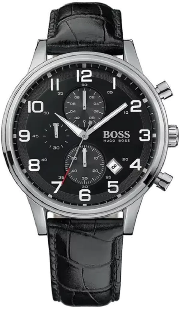 Montre Hugo Boss Homme Aeroliner 1512448 Bracelet cuir noir