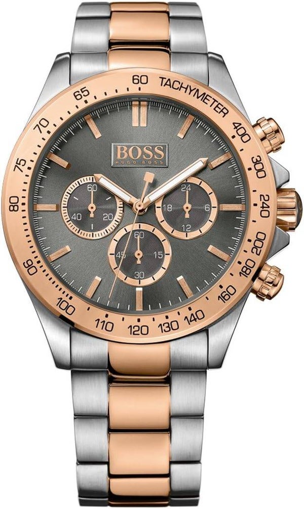 Montre Hugo Boss 1513339 Homme en Acier Inoxydable avec chronographe analogique Gris rosé 100 m, Bracelet