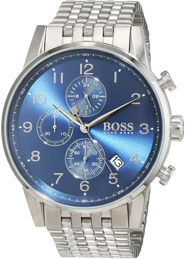 Montre Hugo Boss Navigator 1513498 cadran bleu électrique bracelet en acier