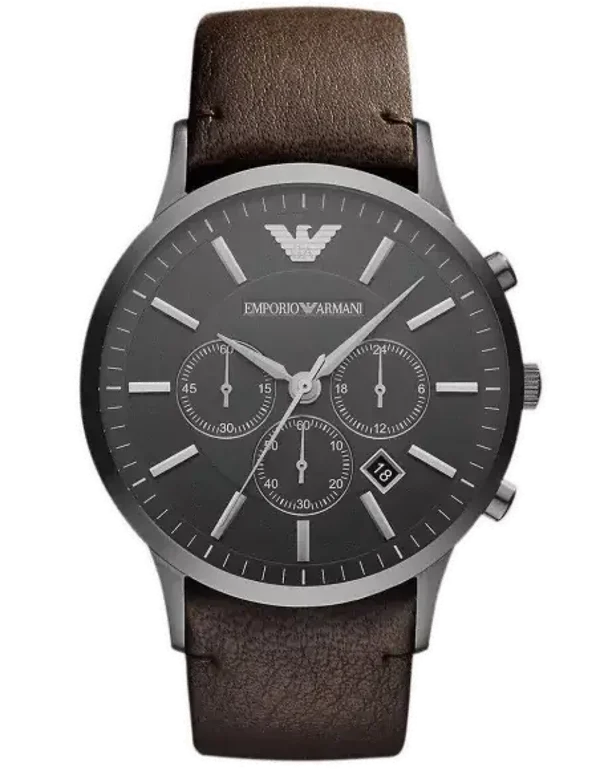 Montre Armani Homme Sportive AR2462 bracelet cuir marron