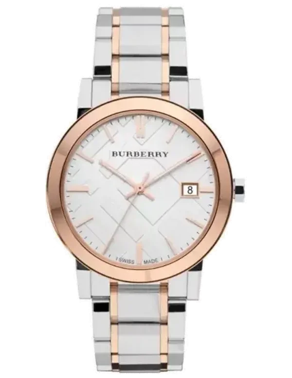 Montre Homme Burberry The City BU9006 Ronde en acier or rose et argent