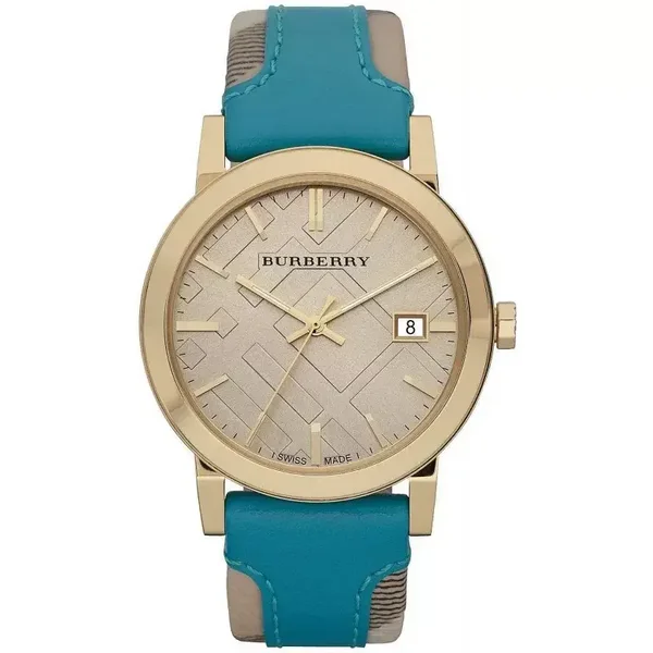 Montre Femme Burberry BU9018 bracelet en cuir turquoise