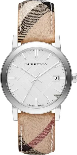 Montre Femme Burberry The City BU9025 bracelet en cuir monograme