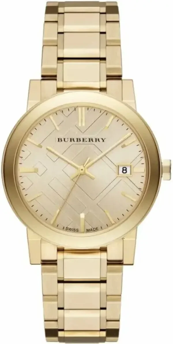 Montre Burberry The City BU9033 ronde champagne 38mm en acier inoxydable doré jaune