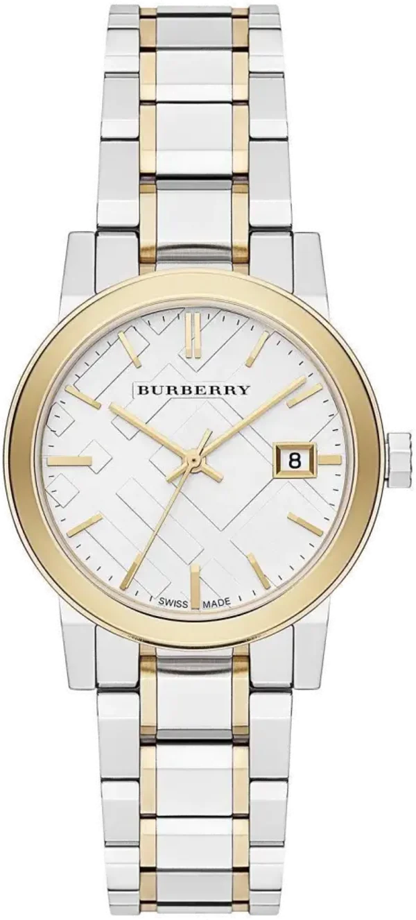 Montre Femme Burberry The City BU9115 ronde en acier bicolore