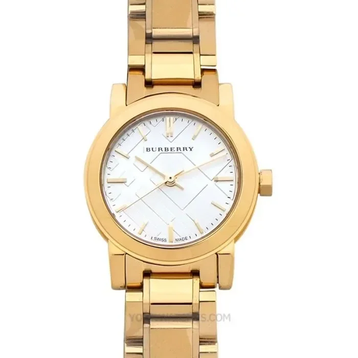 Montre Femme Burberry Héritage Swiss BU9203 en acier doré jaune