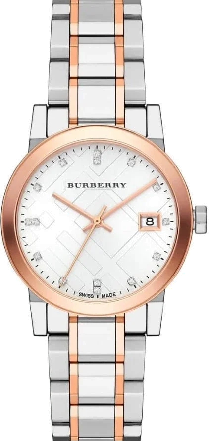Montre Femme Burberry Héritage BU9214 acier bicolore