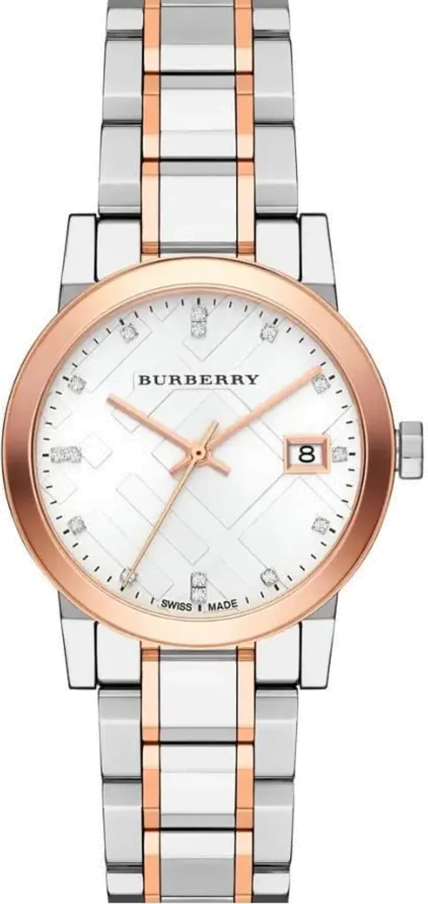 Montre Femme Burberry Héritage BU9214 acier bicolore