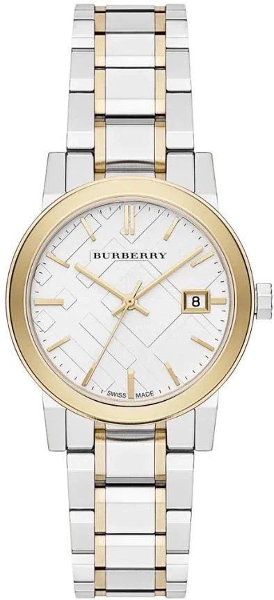 Montre Femme Burberry The City BU9217 bracelet bi-ton acier et or