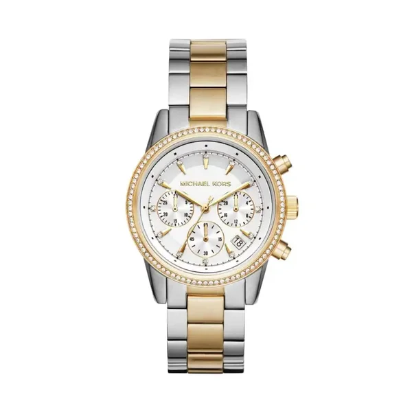 Montre Michael Kors Acier Ronde Bicolore Strass Bracelet Acier Bicolore MK6474