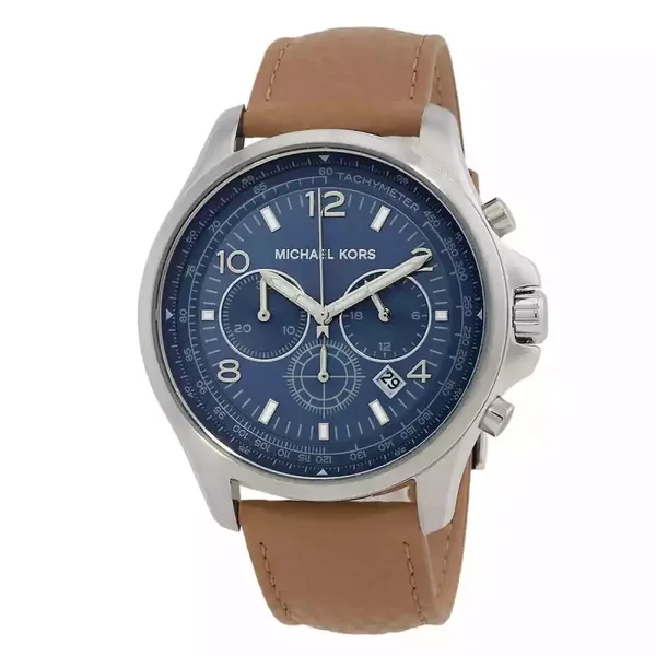 Montre Michael Kors Homme MK9128 chronographe pilote avec cadran bleu et cuir
