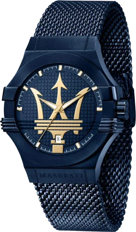 Montre Homme Maserati Potenza R8853108008 Quartz Cadran bleu Bracelet en acier inoxydable bleu