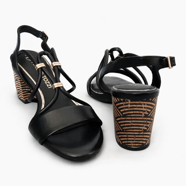 Sandales à talon Noir
