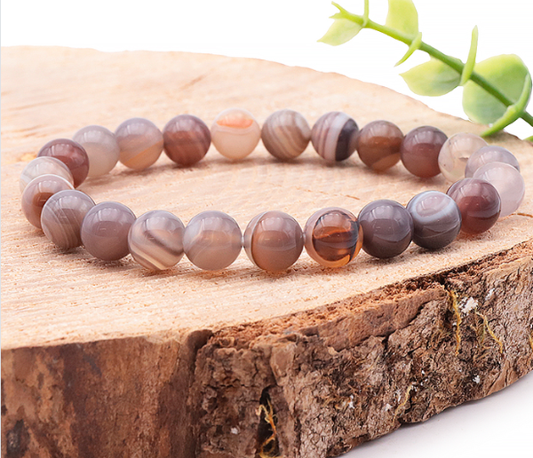 bracelet boule 8mm agate Botswana A
