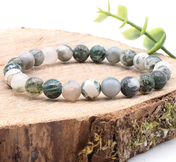 Bracelet boule Agate arbre