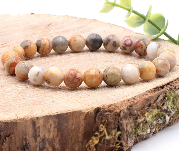 Bracelet boule Agate Crazy Lace