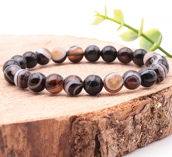 Bracelet boule agate œil