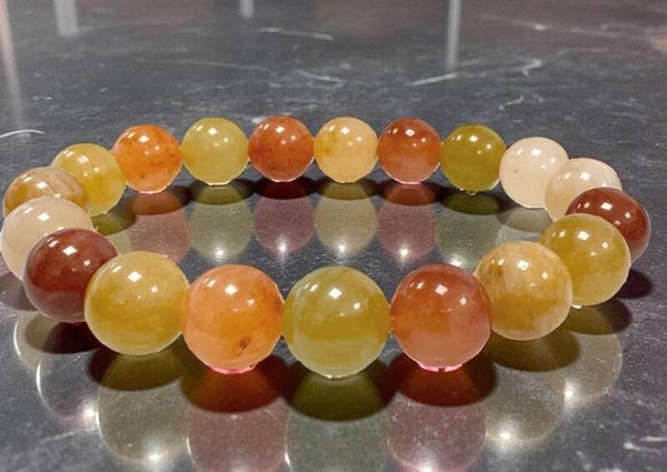 Bracelet boule Jade multicolore perles 10mm
