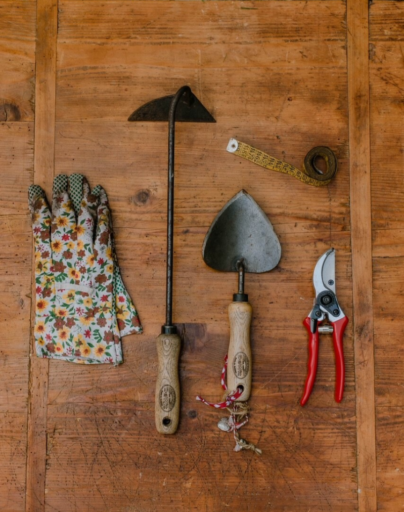 tools, schepjes, scharen en labels, gereedschap voor in de tuin