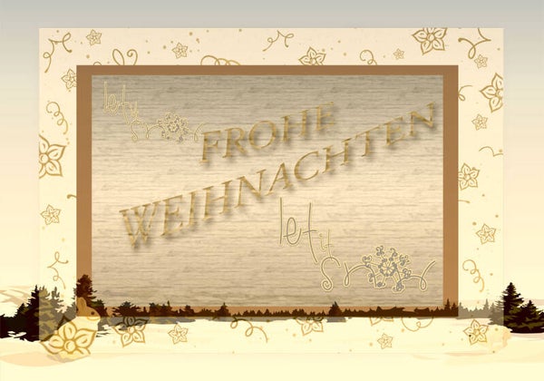 Klappkarte "Weihnachten 29" mit Briefumschlag aus Kraftpapier