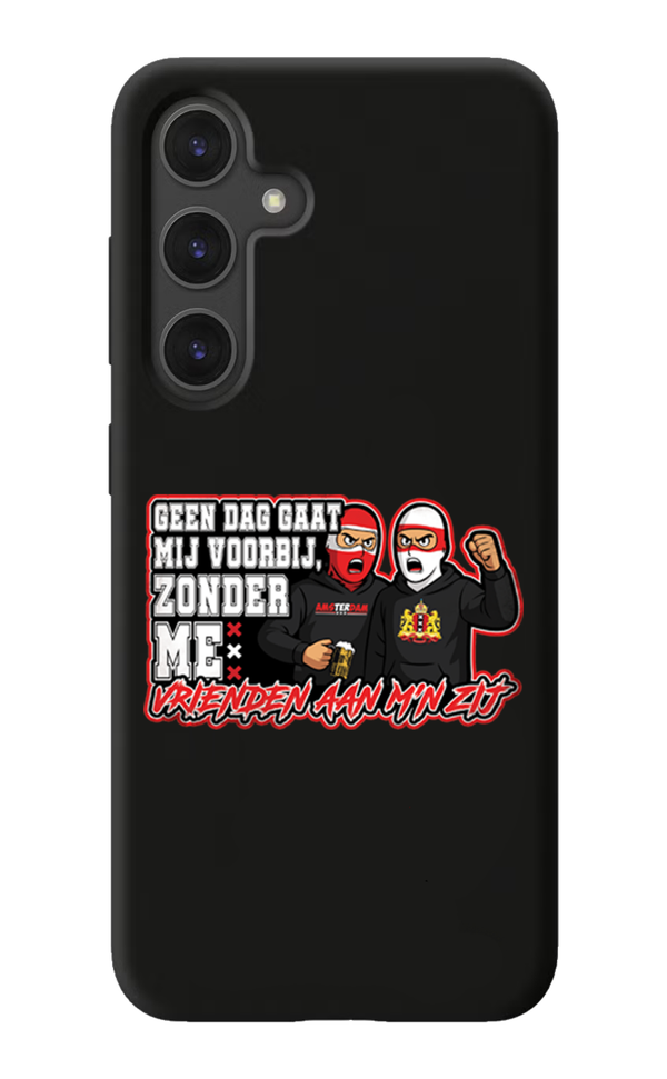 Geen dag gaat mij voorbij, zonder me vrienden aan m'n zij telefoonhoesje Samsung